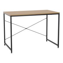 Psací stůl MELLORA 100x60 cm, lamino barva dub, kov černý lak
