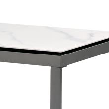 Konferenční stolek AHG-284 WT deska slinutá keramika 120x60 cm, bílý mramor, nohy šedý kov