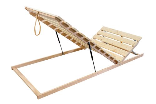 Smrkový polohovací laťový rošt v rámu LATT LUX 16 HP otevírání od nohou, český výrobek