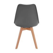 Jídelní židle BALI 2 new, plast a ekokůže šedá, podnož buk