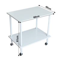 Příruční stolek LABON MDF a kov, bílý mat (2)