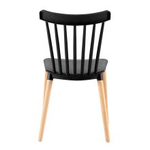 Jídelní židle ZOSIMA plast černý, masiv buk