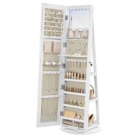 Zrcadlo se šperkovnicí AZR-E1207 WT MDF barva bílá (2)