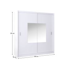 Skříň s posuvnými dveřmi MADRYT 203 cm, bílá