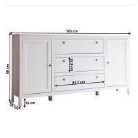 Komoda 2D3S, bílá, OLJE (4)