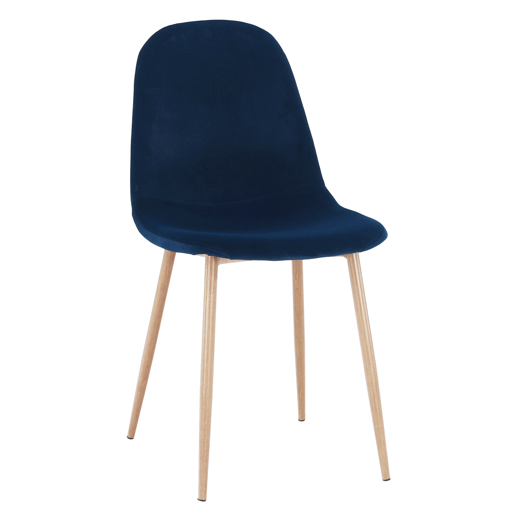 Jídelní židle LEGA sametová Velvet látka modrá, kov fólie buk