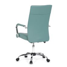 Kancelářská židle KA-V307 BLUE ekokůže modrá, kov chrom
