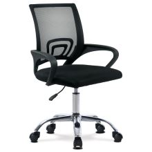 Kancelářská židle KA-L103 BK síťovina a látka černá, plast černý, kov chrom