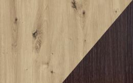 Komoda s vitrínou 2D BUCKET dub artisan a wenge (1)