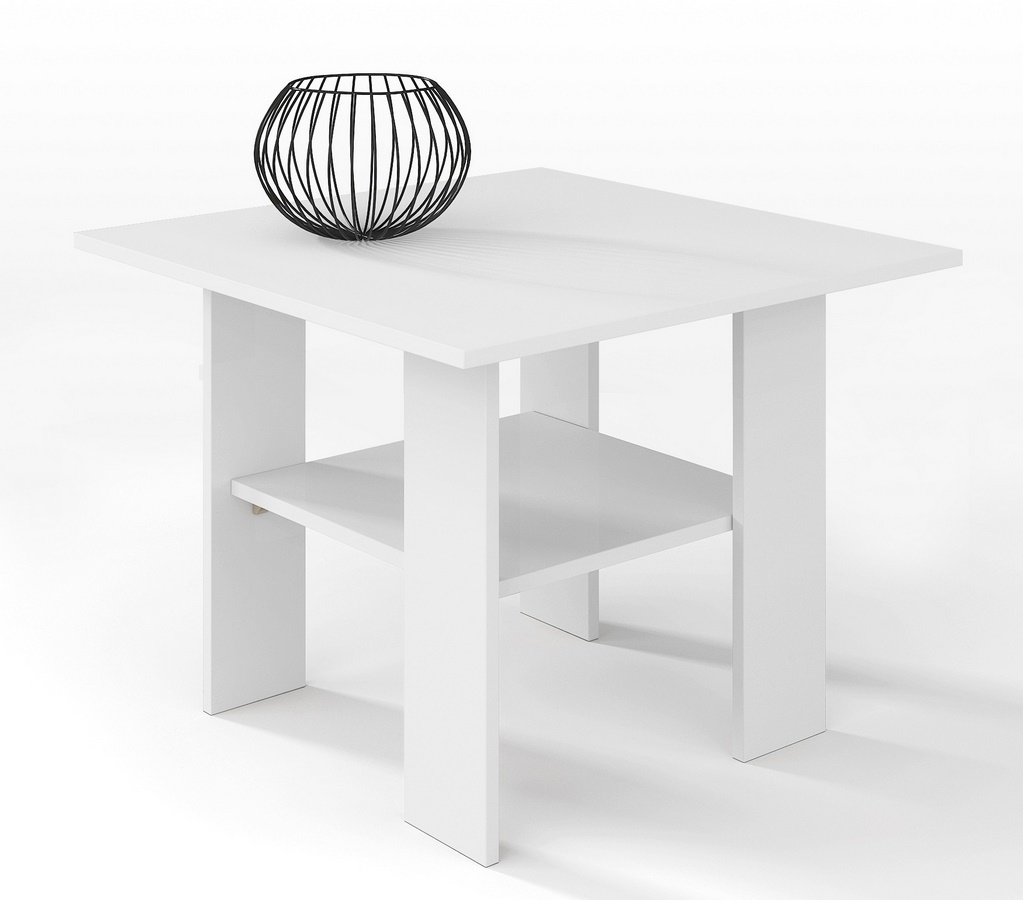 Konferenční stolek AGA H50 / 65x65 cm, lamino matná bílá