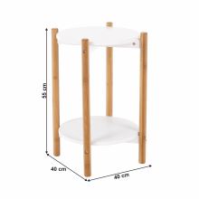 Příruční - noční stolek BAMP MDF barva bílá, masiv přírodní