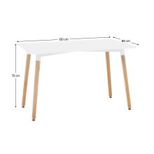 Jídelní stůl DIDIER 4 new, 120x80 cm, bílá a buk