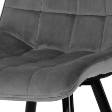 Jídelní židle CT-384 GREY4 sametová látka šedá, kov černý lak mat
