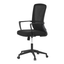 Kancelářská židle KA-S249 BK látka a síťovina černá, plast černý