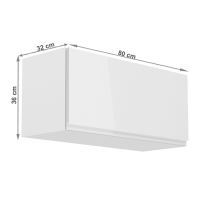 Horní skříňka, bílá / bílý extra vysoký lesk, AURORA G80K
