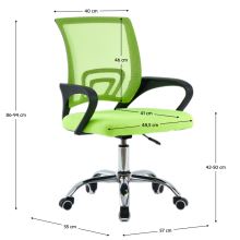 Kancelářská židle DEX 4 NEW síťovina zelená, plast černý, kov chrom