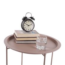 Příruční stolek RENDER s odnímatelným tácem, kov nude růžový lak