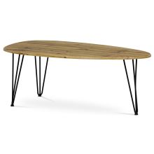 Konferenční stolek AF-3014 OAK, 120x67 v.46 cm, MDF deska, dekor divoký dub, kov černý matný lak