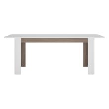 Jídelní rozkládací stůl, bílá extra vysoký lesk HG/dub sonoma tmavý truflový, 160-200x90 cm, LYNATET TYP 75