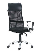 Kancelářská židle TENNESSEE síťovina, látka a koženka, černá, kov chrom
