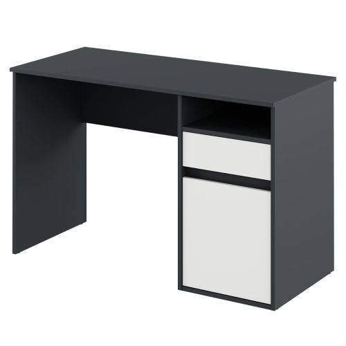 PC stůl BILI NEW 120 cm, grafit a bílá matná