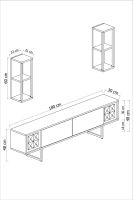 Obývací stěna GOLD LINE 180 cm, matná bílá a černá (8)
