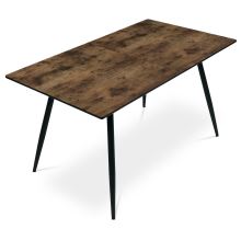 Jídelní stůl HT-921 OLW, rozkládací 140+40x80 cm, MDF deska, dýha v imitaci staré dřevo, kov černý lak mat