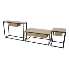Konzolový stolek NAVARO TYP 2, 100x30 cm, MDF lamino dub, kov černý lak mat