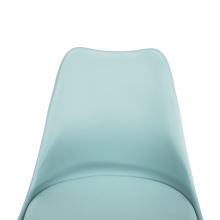 Stylová otočná židle ETOSA plast a ekokůže mentolová, nohy buk