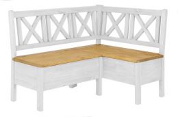 Rohová lavice POPRAD WHITE SIL19A 250x160 cm pravá:bílá patina Rohová lavice POPRAD WHITE SIL19A 250x160 cm pravá:bílá patina