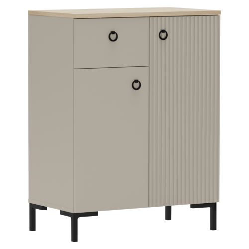 Komoda, šedohnědá Taupe/dub silverjack, DOMCA 2D1S