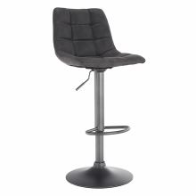 Barová židle LAHELA látka šedá, kov tmavě šedý grafit