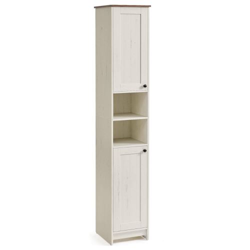 Koupelnová skříňka AUK-E1166 WT MDF bílá s dřevěným dezénem
