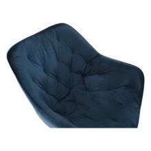Designové křeslo FEDRIS sametová látka Velvet modrá, kov černý