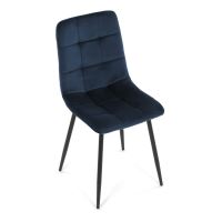 Jídelní židle CT-281 BLUE4 sametová látka modrá, kov černý matný lak (25)