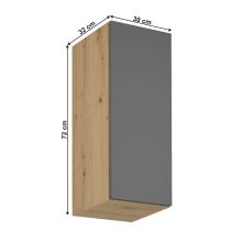 Horní skříňka, dub artisan/šedý mat, univerzální, LANGEN G30