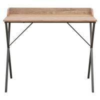 PC stůl OFIS 90 cm, lamino dub, kov černý matný lak (3)