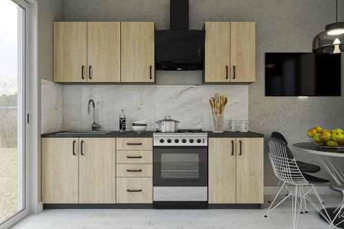 Kuchyňská linka REMUS 180 cm, dub sonoma