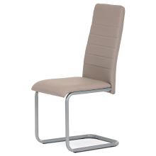 Jídelní židle DCL-402 LAN koženka lanýžová, kov šedý matný lak