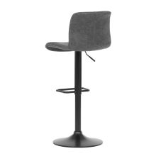 Barová židle AUB-806 GREY3 látka šedá v imitaci broušené kůže, kov černý lak mat