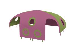 Domeček stan pro zábranu A B - růžovo zelený