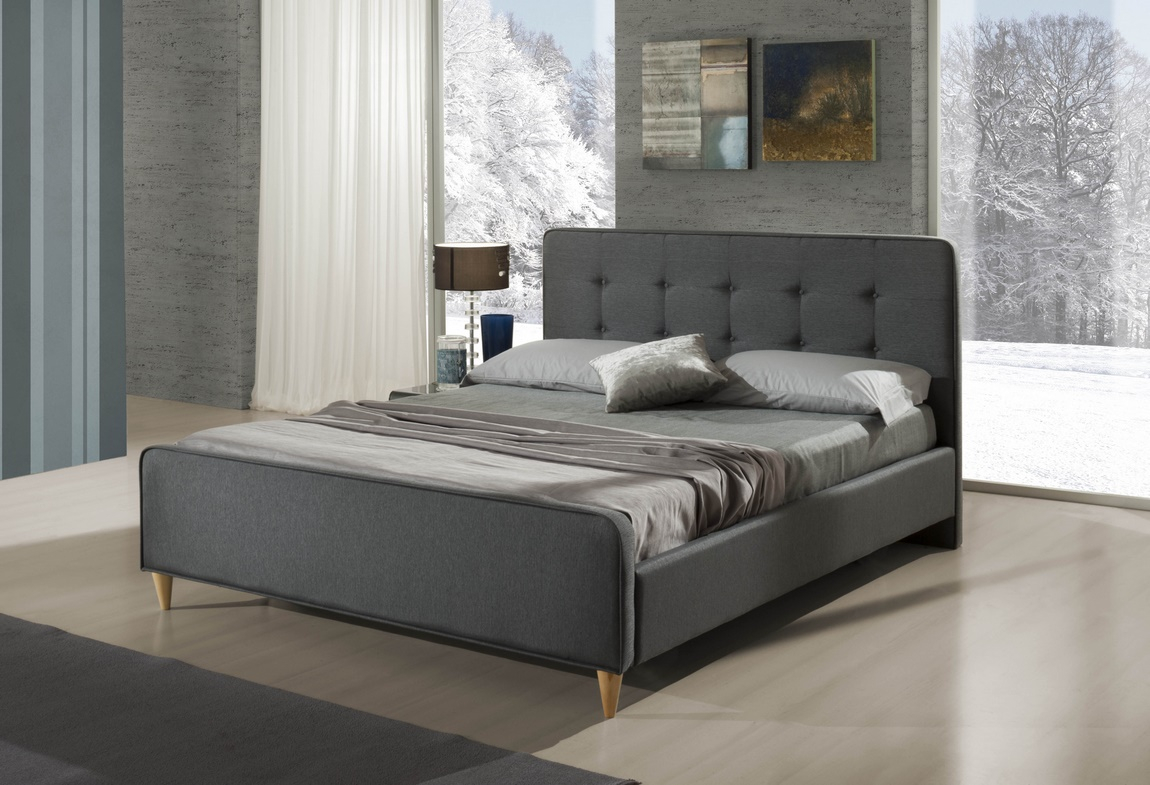 Čalouněná postel CHIARI 180x200 cm, látka šedá