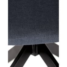 Otočné designové jídelní křesílko HC-993 BLUE2 látka modrá, kov černý matný lak