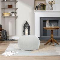 Taburet AK-307 WT2 bouclé látka bílá (1)