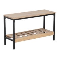 Botník REST 70 cm, lamino dub, kov černý matný lak (1)