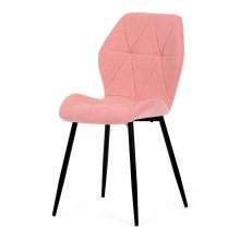 Jídelní židle CT-285 PINK2 látka lososově růžová, kov černý matný lak