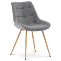 Jídelní židle CT-394 GREY2 látka šedá, kov 3D dekor dub (13)