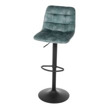 Barová židle AUB-711 BLUE4 sametová látka modrá, kov černý lak mat