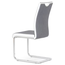 Jídelní židle DCL-410 GREY2 látka šedá, koženka bílá, chrom