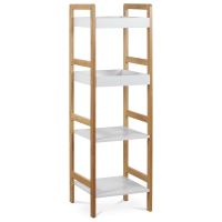 Regál DR-013-4 bambus a MDF bílá Regál DR-013-4 bambus a MDF bílá